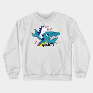 Unicorn Riding Shark hand drawn Crewneck Sweatshirt